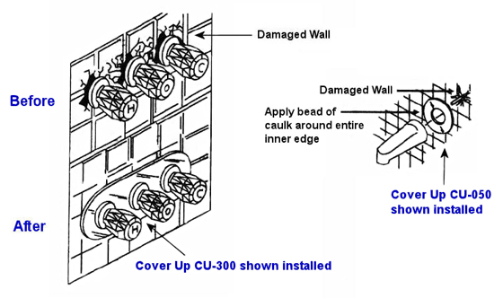 CoverUp tub and shower parts shown installed